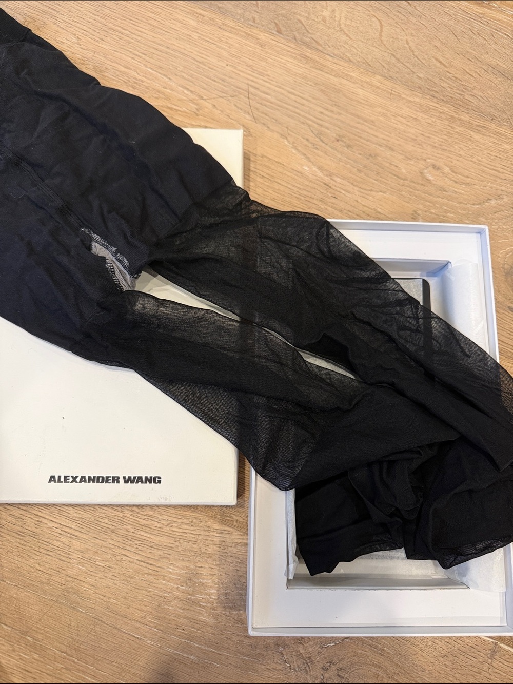 Alexander Wang Black Sheer Mesh tights